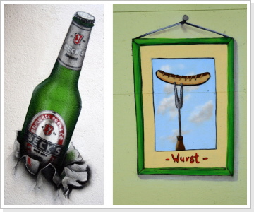 "Bier und Wurst" Wandgestaltungen