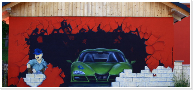 "Mein Haus, mein Auto..." Wandgestaltung